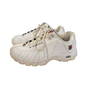 K-Swiss White /Navy/Red ST329 CMF Classic Style Men's Athletic Sneakers